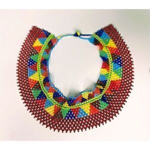 New Beautiful Handmade Colorful Beaded Mexican Collar Necklace